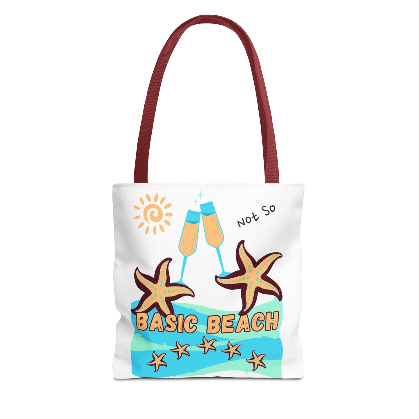 Not So Basic Beach Blue Star Tote Bag (AOP)