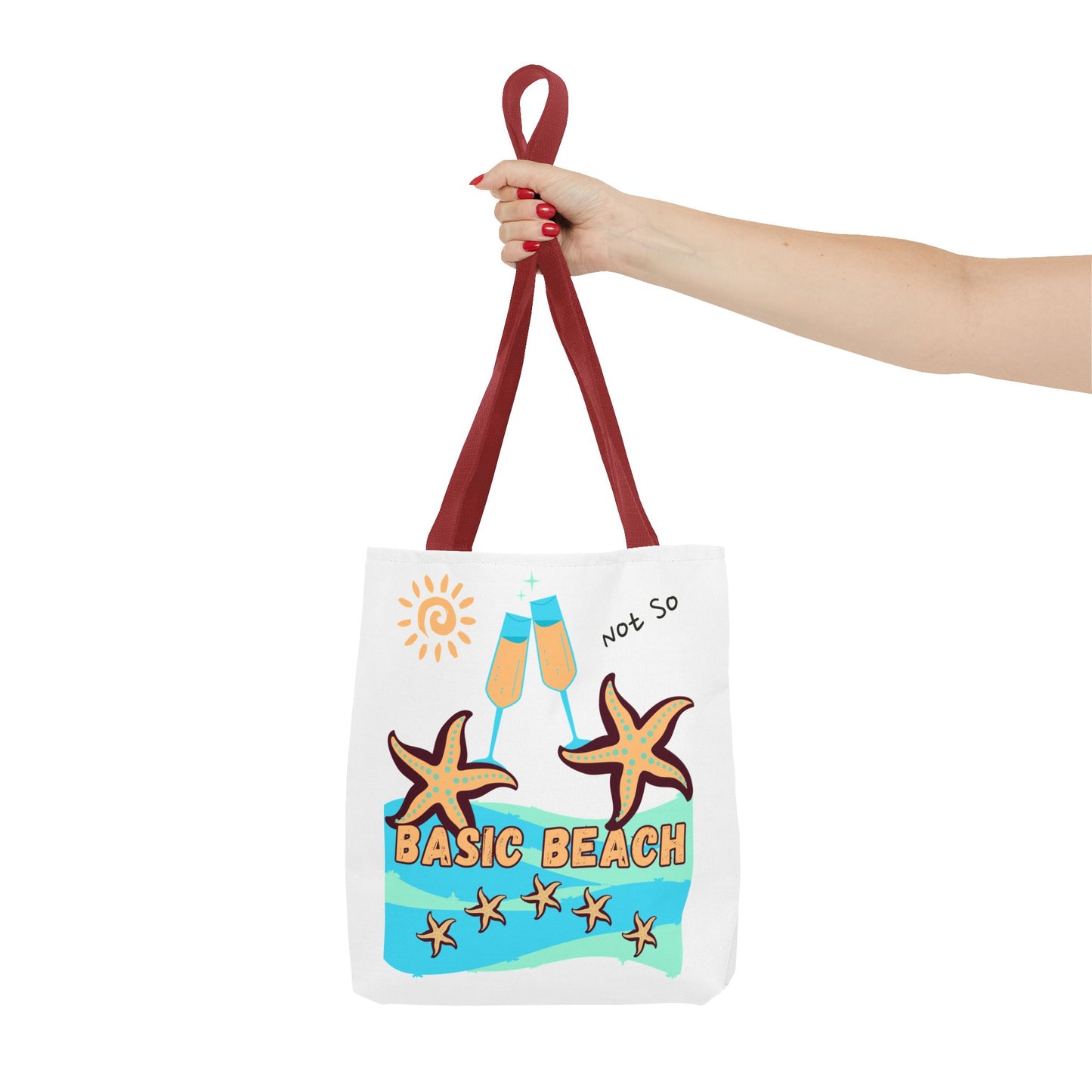 Not So Basic Beach Blue Star Tote Bag (AOP)