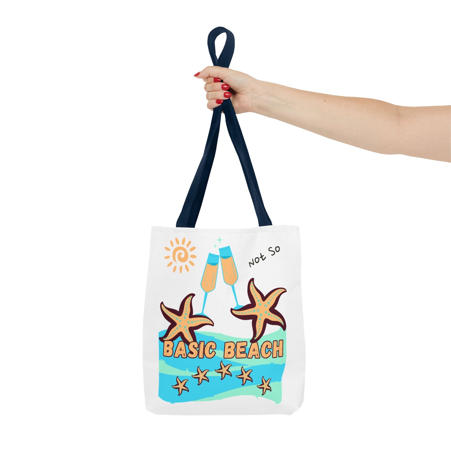 Not So Basic Beach Blue Star Tote Bag (AOP)