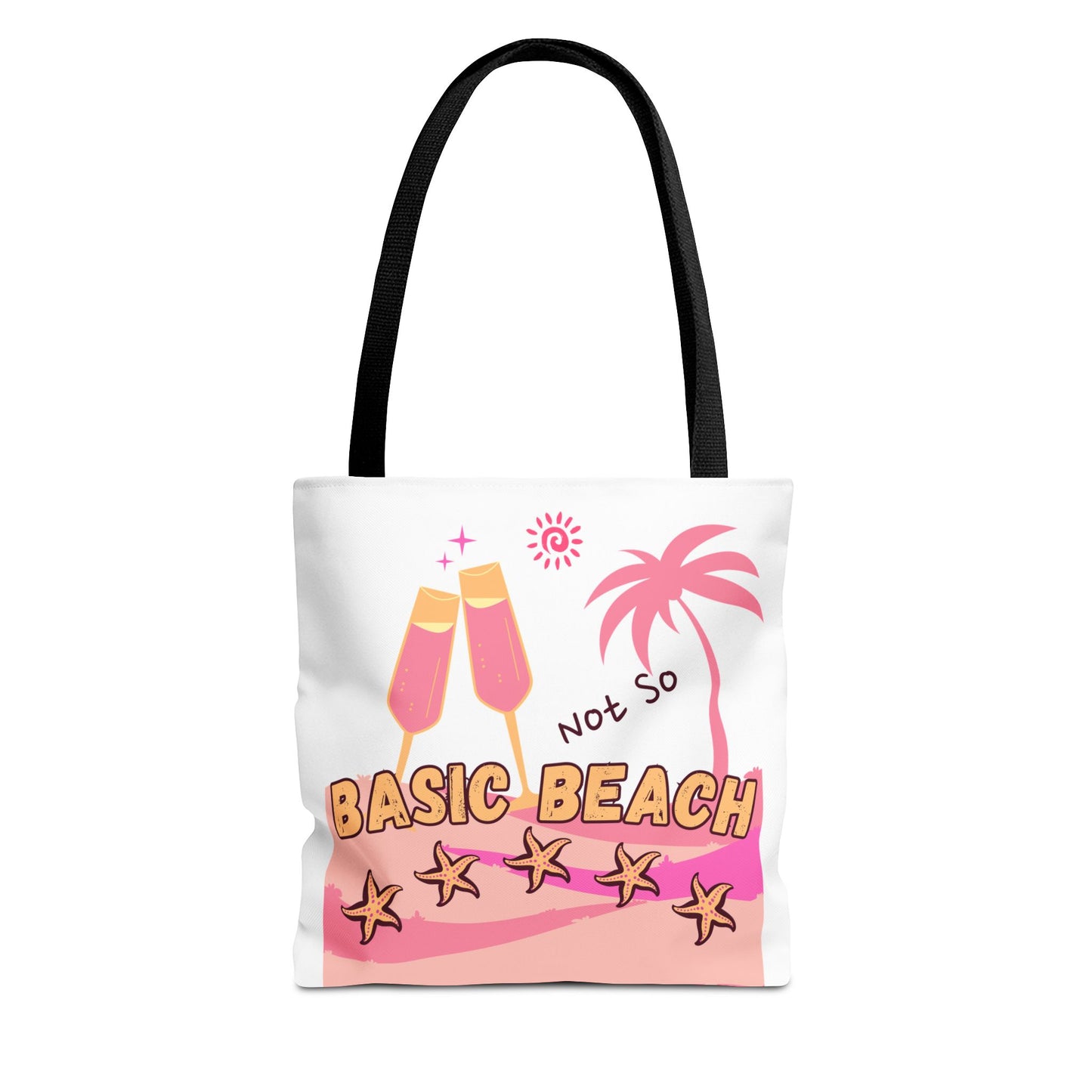 Not So Basic Beach Pink Tote Bag (AOP)