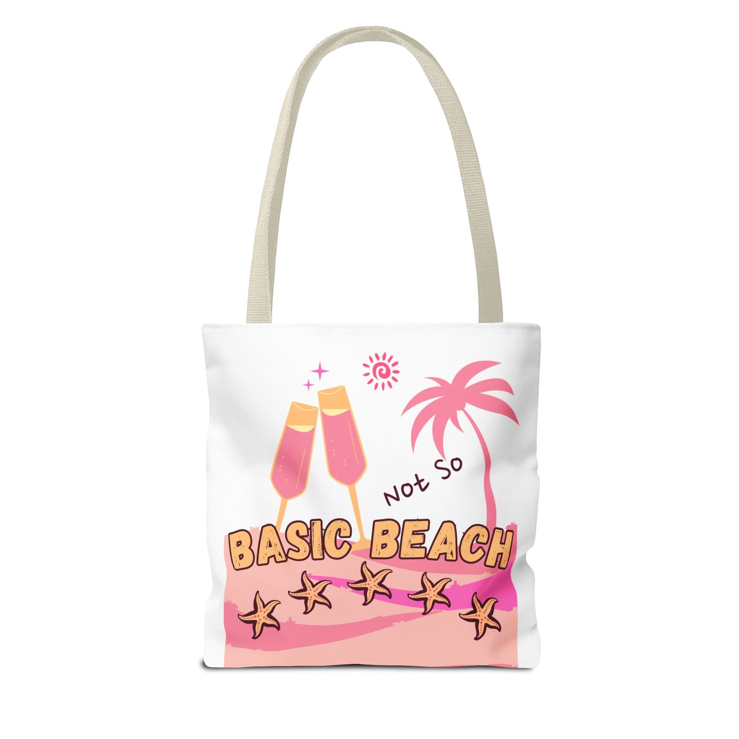 Not So Basic Beach Pink Tote Bag (AOP)