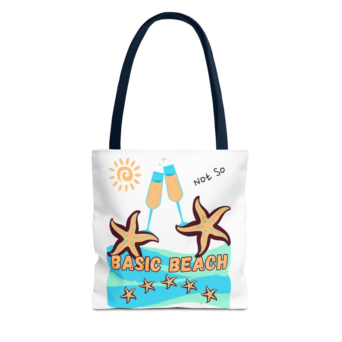 Not So Basic Beach Blue Star Tote Bag (AOP)