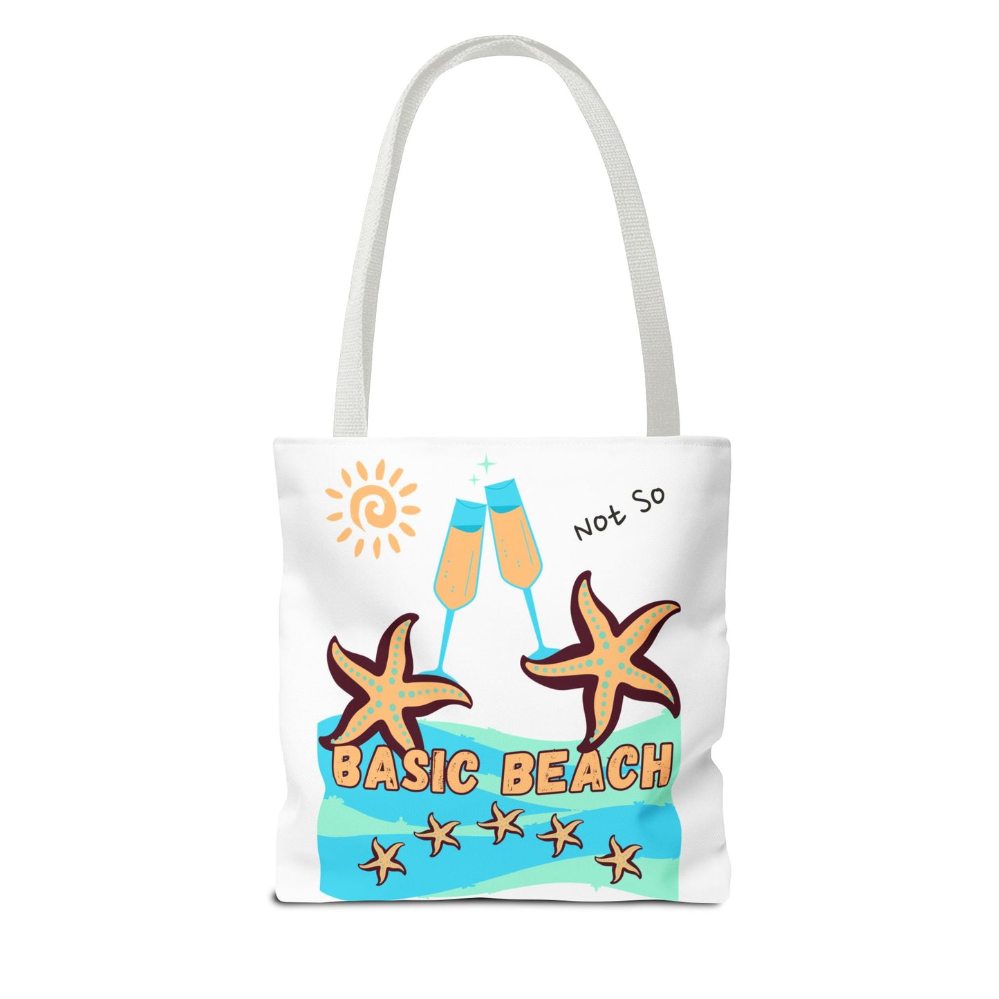 Not So Basic Beach Blue Star Tote Bag (AOP)