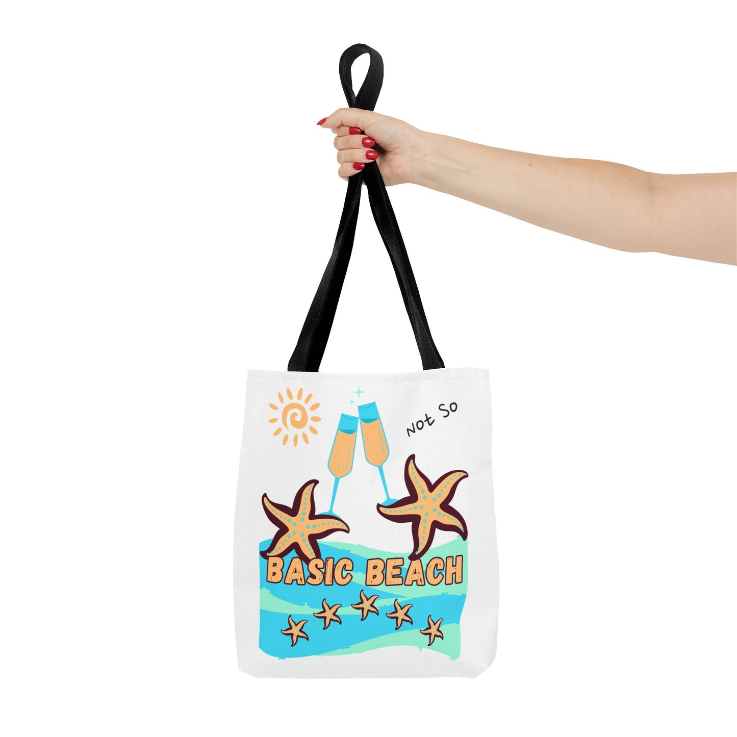 Not So Basic Beach Blue Star Tote Bag (AOP)