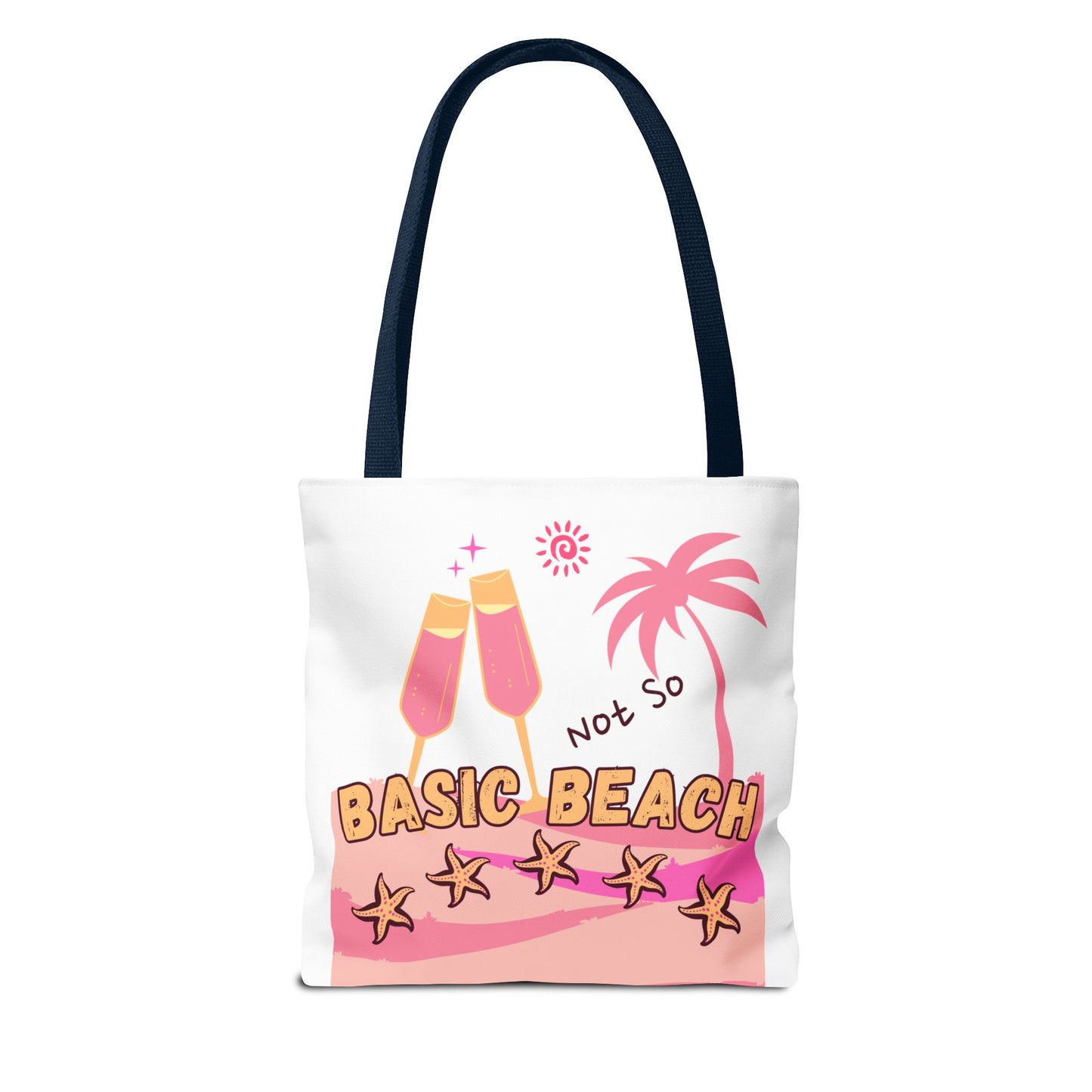 Not So Basic Beach Pink Tote Bag (AOP)