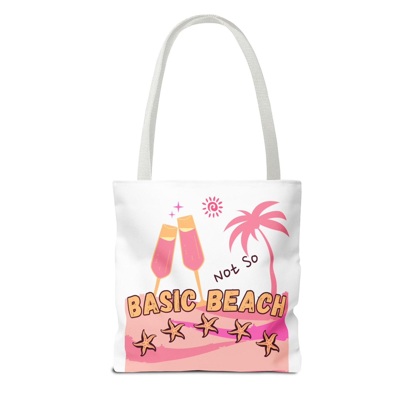 Not So Basic Beach Pink Tote Bag (AOP)