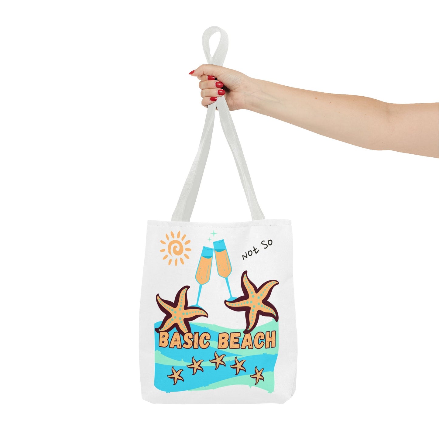 Not So Basic Beach Blue Star Tote Bag (AOP)