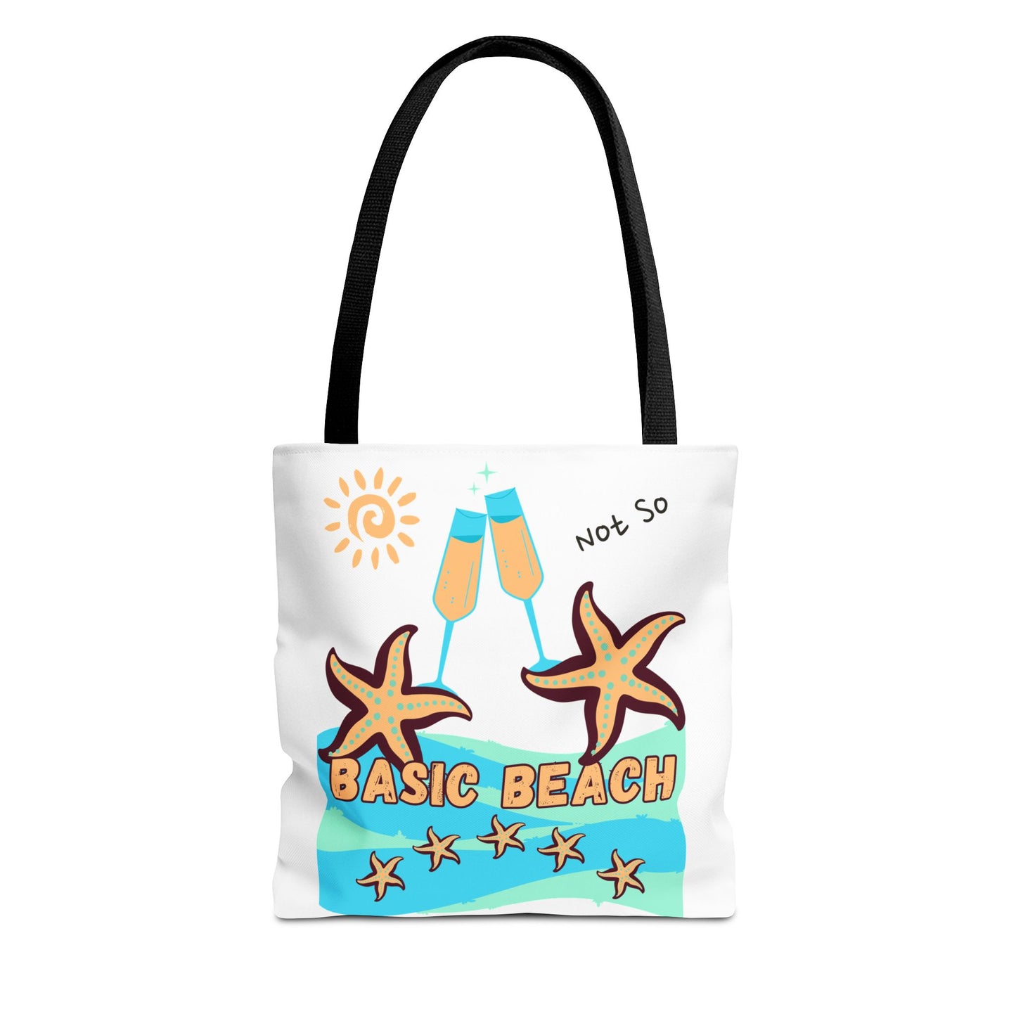 Not So Basic Beach Blue Star Tote Bag (AOP)