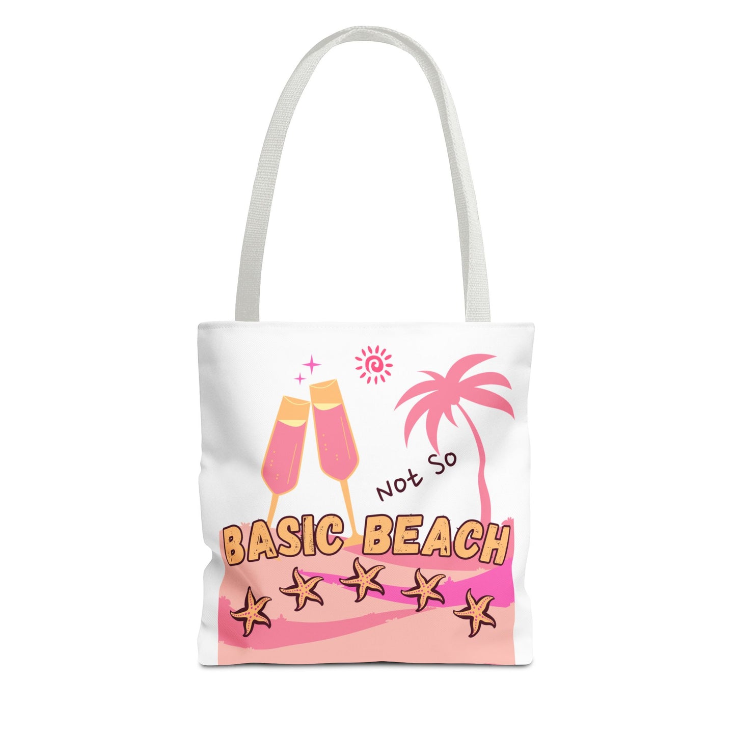 Not So Basic Beach Pink Tote Bag (AOP)