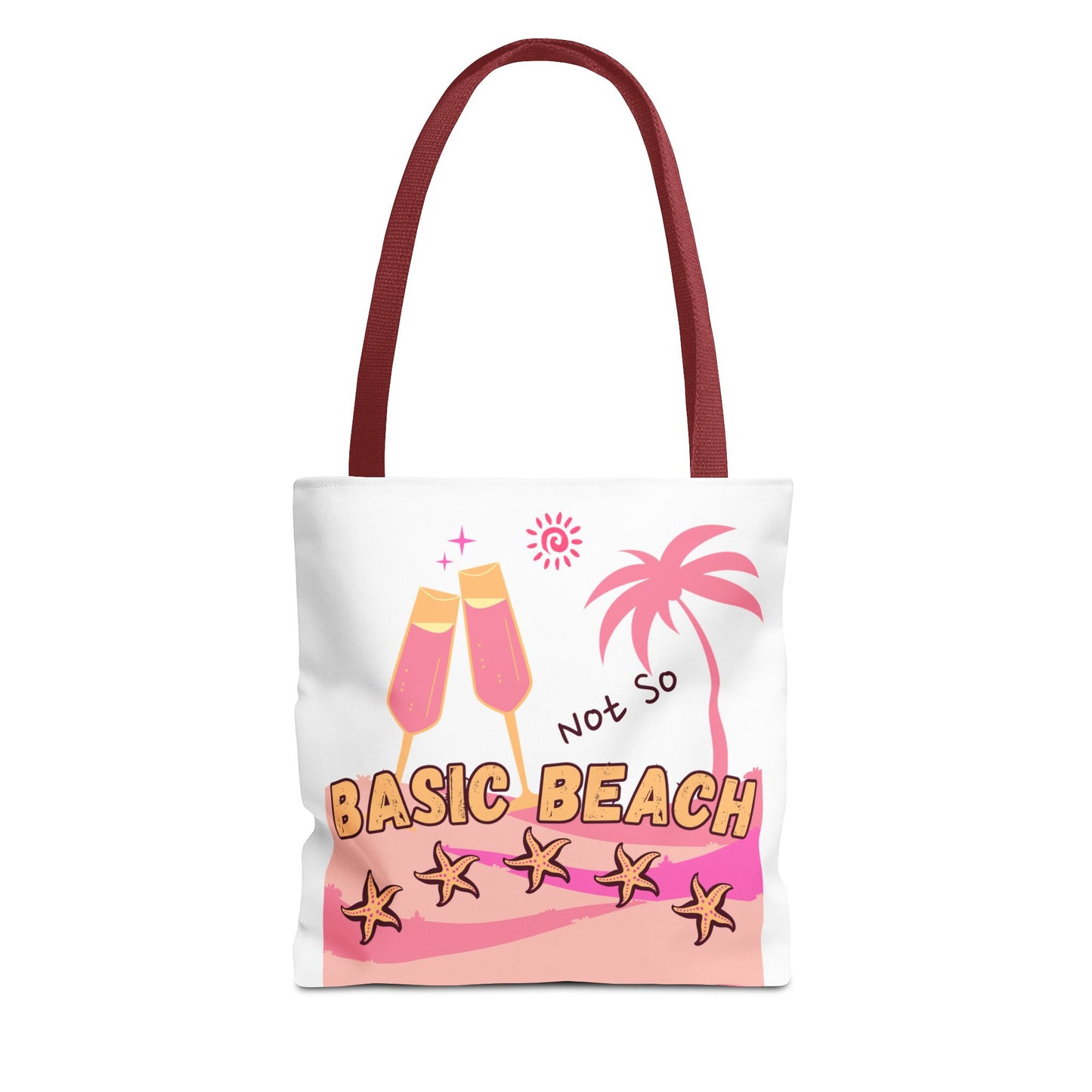 Not So Basic Beach Pink Tote Bag (AOP)