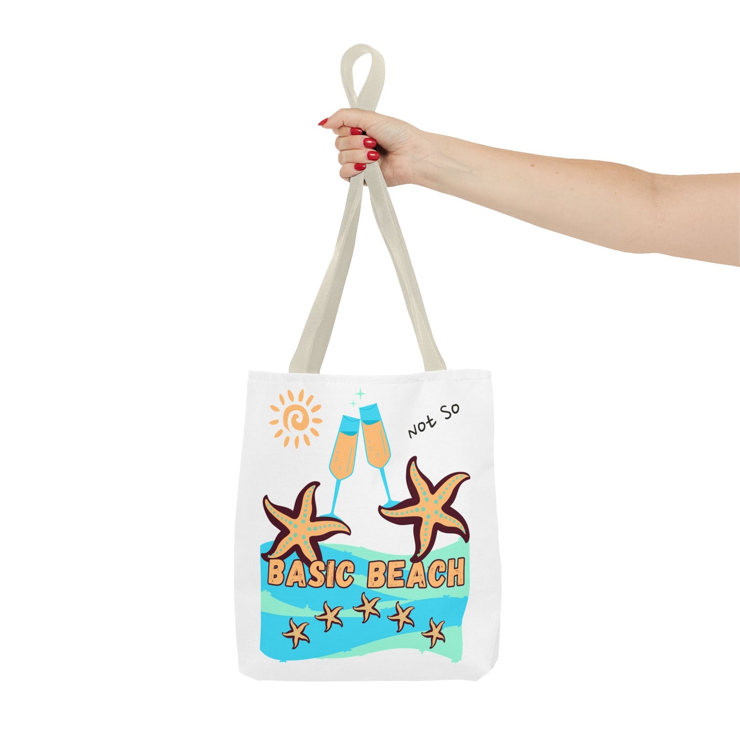 Not So Basic Beach Blue Star Tote Bag (AOP)