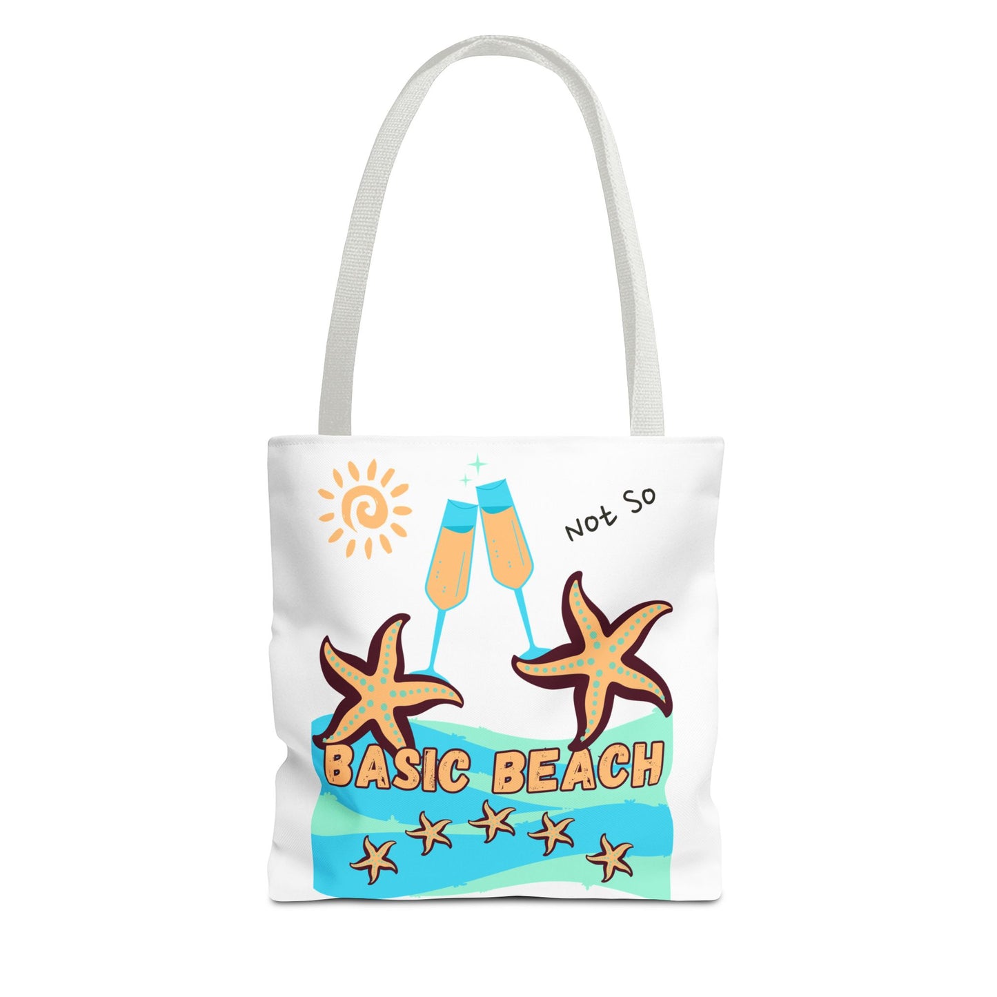 Not So Basic Beach Blue Star Tote Bag (AOP)